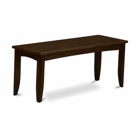 East West Furniture Solid Wood Dining Bench L 43in x 16in x 18 in Cappucinno Finish<li>Dimensions: <li>Height: 18<li>Wid PFB-CAP-W
